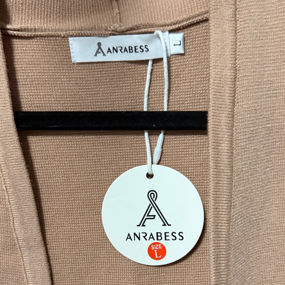 Women's Tan Open Front Cardigan - Picture 2 of 3